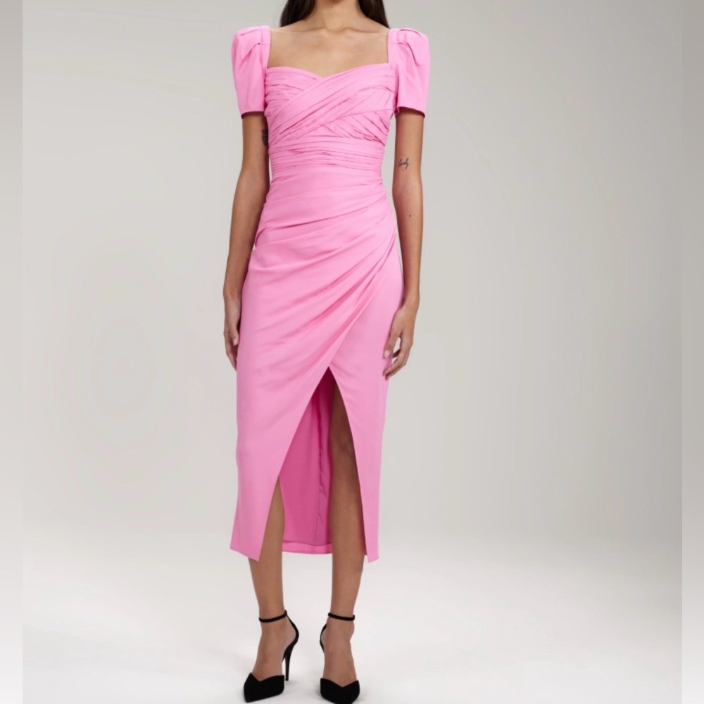 Self-Portrait Pink Midi Dress